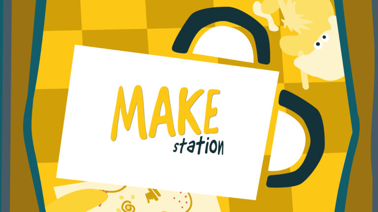 The Make Station carries the themes of the Think Theatre into a making activity. There are ten packs of equipment that correspond to each making session.